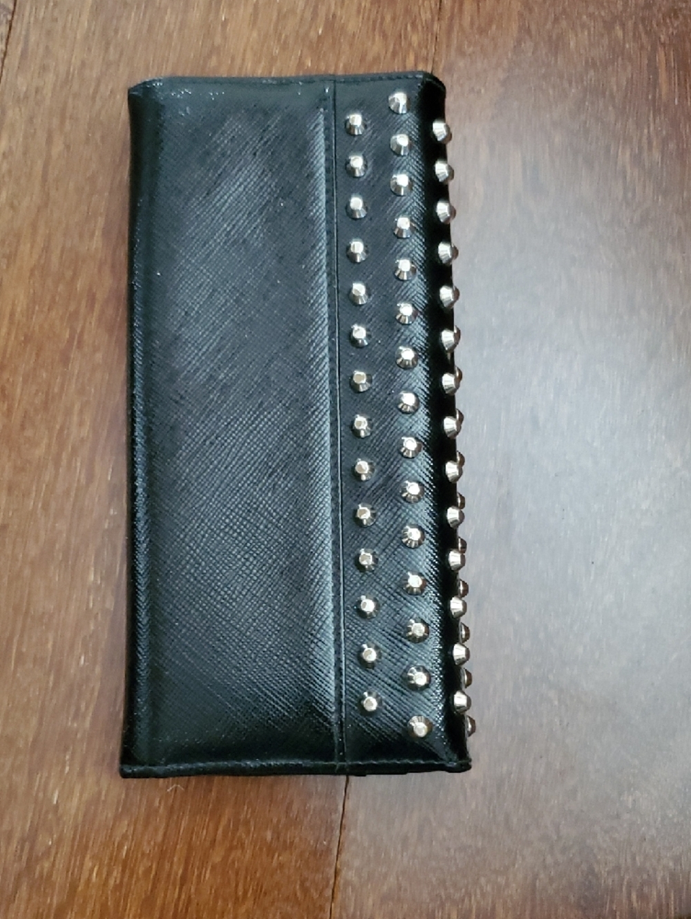 Prada Black Leather Studded Continental Wallet  W/red Lambskin Interior - Picture 6 of 10